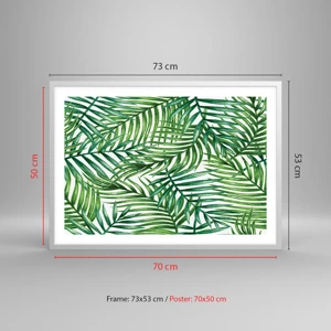 Pôster em moldura branca - Sob as folhas verdes - 70x50 cm