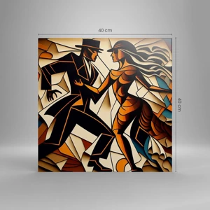 Quadro em tela - Dança de paixão e paixão - 40x40 cm