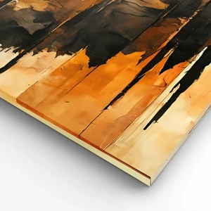 Quadro em tela - Harmonia de preto e dourado - 100x40 cm