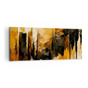 Quadro em tela - Harmonia de preto e dourado - 120x50 cm