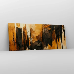 Quadro em tela - Harmonia de preto e dourado - 120x50 cm