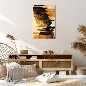 Quadro em tela - Harmonia de preto e dourado - 70x100 cm