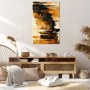 Quadro em tela - Harmonia de preto e dourado - 80x120 cm