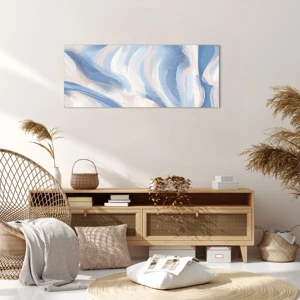 Quadro em tela - Ondas azuis - 100x40 cm