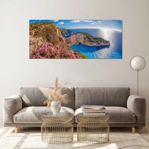 Quadro em vidro - As minhas grandes férias gregas - 120x50 cm