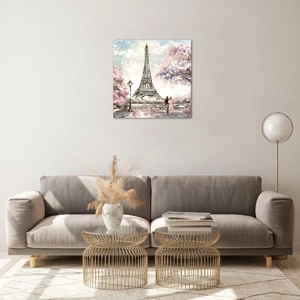 Quadro em vidro - Caminhada de abril por Paris - 50x50 cm