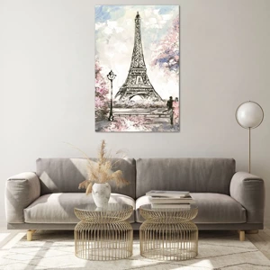 Quadro em vidro - Caminhada de abril por Paris - 80x120 cm