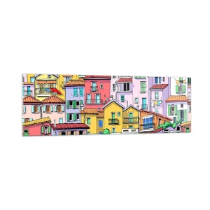 Quadro em vidro - Cidade divertida - 160x50 cm