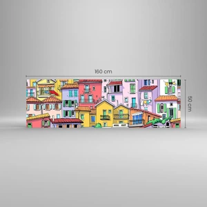 Quadro em vidro - Cidade divertida - 160x50 cm