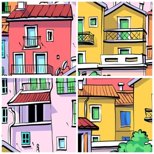 Quadro em vidro - Cidade divertida - 160x50 cm