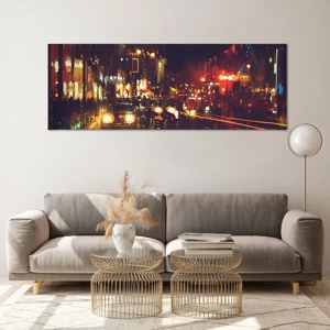 Quadro em vidro - Imerso nas luzes da noite - 140x50 cm