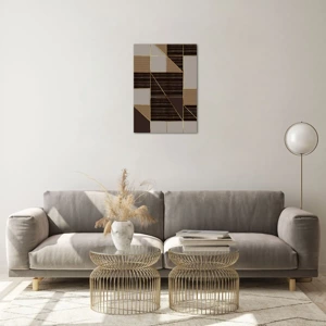 Quadro em vidro - Mosaico de bronzes e ouro - 50x70 cm