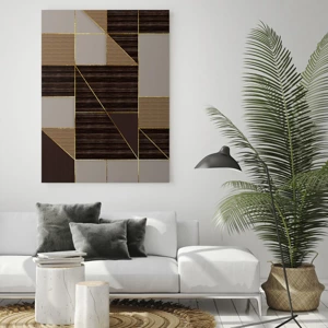 Quadro em vidro - Mosaico de bronzes e ouro - 50x70 cm