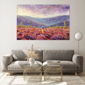 Quadro em vidro - No mundo da lavanda - 120x80 cm