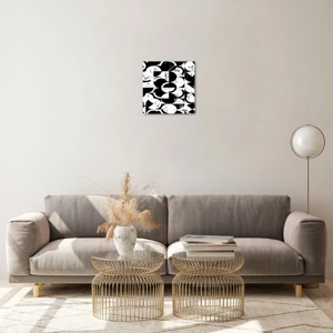 Quadro em vidro - O branco é branco e o preto é preto - 30x30 cm