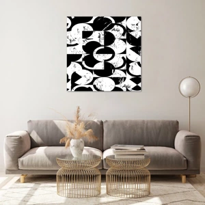 Quadro em vidro - O branco é branco e o preto é preto - 70x70 cm