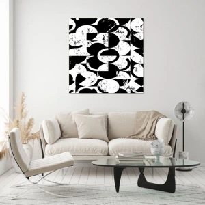 Quadro em vidro - O branco é branco e o preto é preto - 70x70 cm