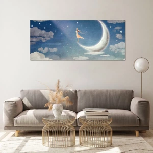 Quadro em vidro - O encanto azul - 120x50 cm