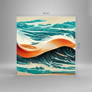 Quadro em vidro - O sonho de um surfista - 30x30 cm