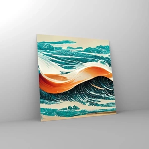 Quadro em vidro - O sonho de um surfista - 50x50 cm