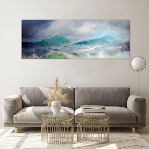 Quadro em vidro - O vento uivava triunfalmente… - 140x50 cm