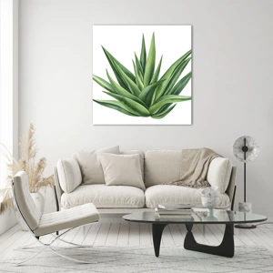 Quadro em vidro - Verde – força – vida - 60x60 cm