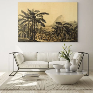 Quadro em vidro - num clima colonial - 120x80 cm